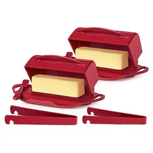 Butterie 2-pack Flip-Top Butter Dish with Matching Spreader & Tongs