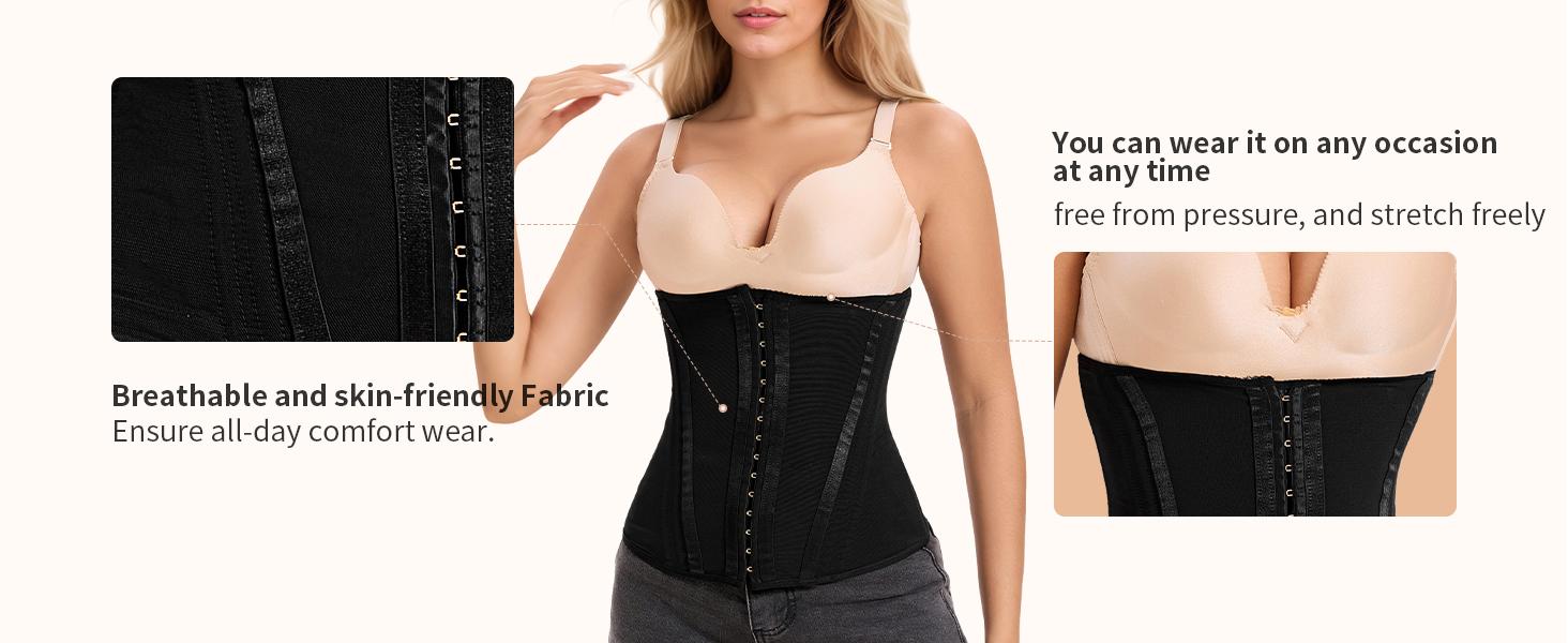 Waist  Mesh Trainer Strapless for Women Fajas Colombian Corset Shapewear Tummy Waist with Extended Button
