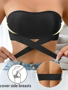 Women’s Strapless Bandeau Bra, Seamless Tube Top with Lift Support for Backless & Off Shoulder Outfits