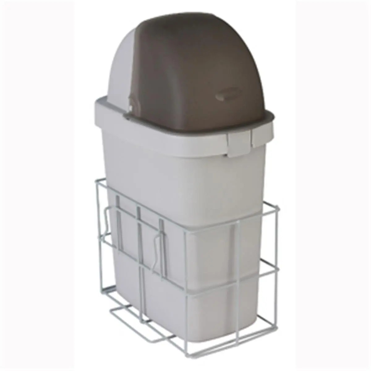 Detecto CARCWB Steel Waste Bin with Accessory Rail, Detachable Basket
