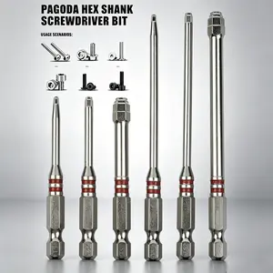 6PCS Magnetic Pagoda Hex Screwdriver Bit Set, 1.5-6mm Adjustable Nut Driver Bits for Drill & Wrench, Practical Father’s Day Tool Accessory for Handyman, Auto, DIY Lovers & Furniture Repair