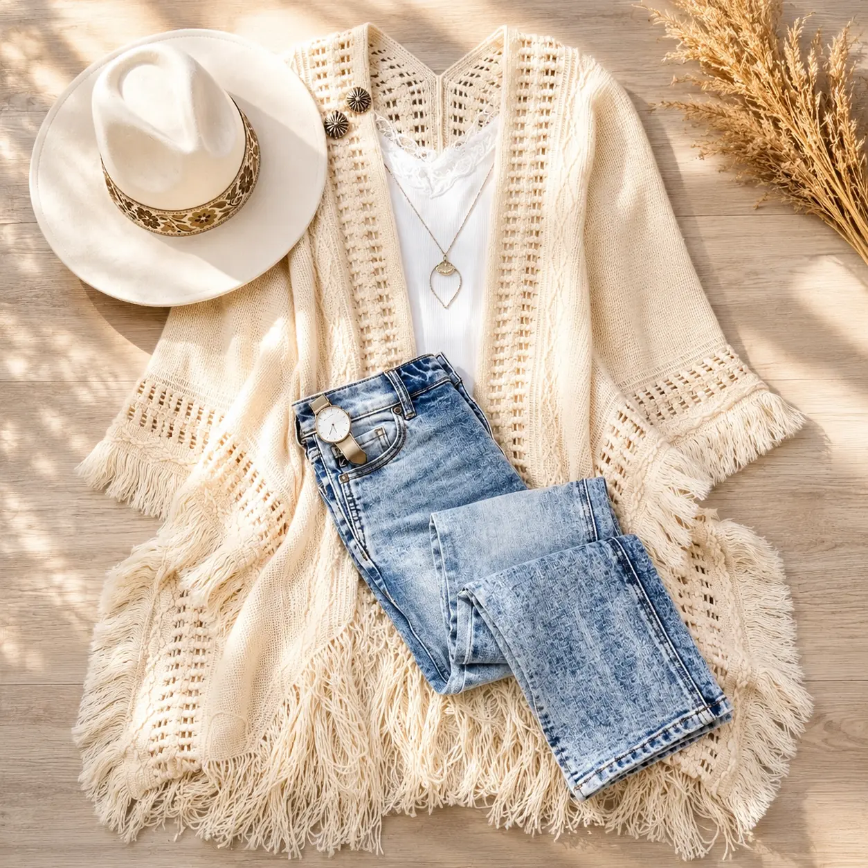 Kayla Cozy Bohemian Ruana Womenswear Boho Chic Coats Jackets Tops Women Comfort Basic Long Sleeve
