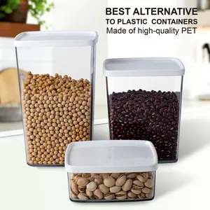 3pcs  Food Storage Utensils Containers Kitchen  , Dishwasher Safe, Ideal for Cereal, Pasta, Flour, and Sugar - Organize and Store Dry Foods with Ease