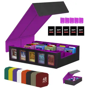#DealsForYouDays，Trading Card Storage Box, 3900+ Capacity MTG Deck Box with Display Window, 5-Row Portable Commander Deck Box for MTG/TCG/Magic Cards & Sports Cards, Ideal Gift for Card Collectors