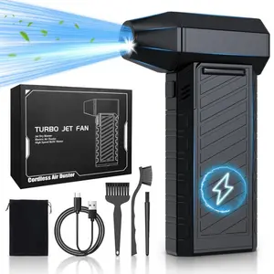 Portable Violent Turbo Small Fan,180W Electric Handheld,130000rpm High Speed with LED Light for Dust Removal Steam Cleaner Snow Blowing & Barbecue,Best Gifts for Men