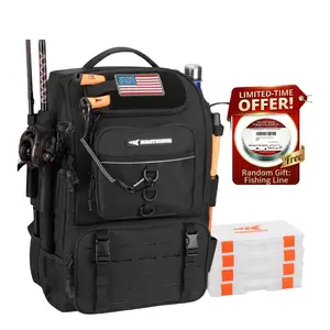 [SummerWins] KastKing Karryall 40L Fishing Tackle Backpack with Rod Holders & 4 Tackle Boxes, Waterproof Fishing Gear Storage Bag for Camping, Hunting & Outdoor Activities