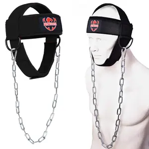 Fightsense Neck Harness for Training Padded & Adjustable Strap with Steel Chain Ultra Durable Neck Exerciser for Boxing Home Gym Glute Workout Equipment