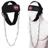 Fightsense Neck Harness for Training Padded & Adjustable Strap with Steel Chain Ultra Durable Neck Exerciser for Boxing Home Gym Glute Workout Equipment