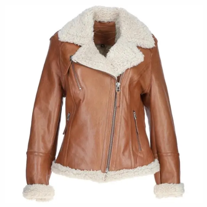 Premium Women's Shearling Biker Jacket