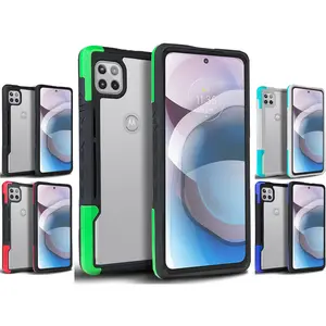 Nakedcellphone Acrylic Hybrid Series Compatible with Motorola One 5G Ace Case - Transparent Clear Back Panel, TPU Rubber Trim, Anti-Shock Phone Cover for Moto XT2113