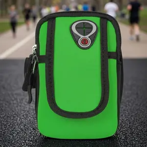 Waterproof Sweat-Proof Armband for Running Fitness Cycling, Adjustable Breathable Mesh Phone Holder, Lightweight Anti-Slip Sports Arm Band, Smartphone Storage Bag for Gym Outdoor Activities