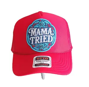 Mama Tried Trendy Patch, Red Foam Trucker Hat, Honky Tonk Hat, Nashville Hat for Women, Country Concert Hat, Day Drinking, Nashville Hat