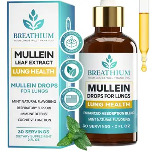 BREATHIUM Liposomal Mullein Drops – Natural Lung Cleanse & Gut Health Support – Dual Detox for Healthy Breathing, Digestion, Sinus, Cough & Mucus Relief