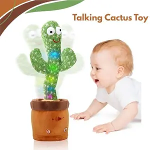 Talking Cactus Toy – Mimicking & Repeating Singing Dancing Plush Baby Toy, Interactive Funny Gift for Babies, Toddlers, Boys & Girls