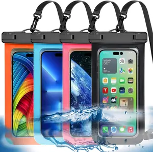 4 Pack Multicolor Universal Waterproof Phone Pouch, Large Phone Waterproof Case Dry Bag (Protection Level: IP68) Outdoor Sports for Apple iPhone,Samsung,and up to 7.5" (Black,Blue,Pink,Orange) Organiser