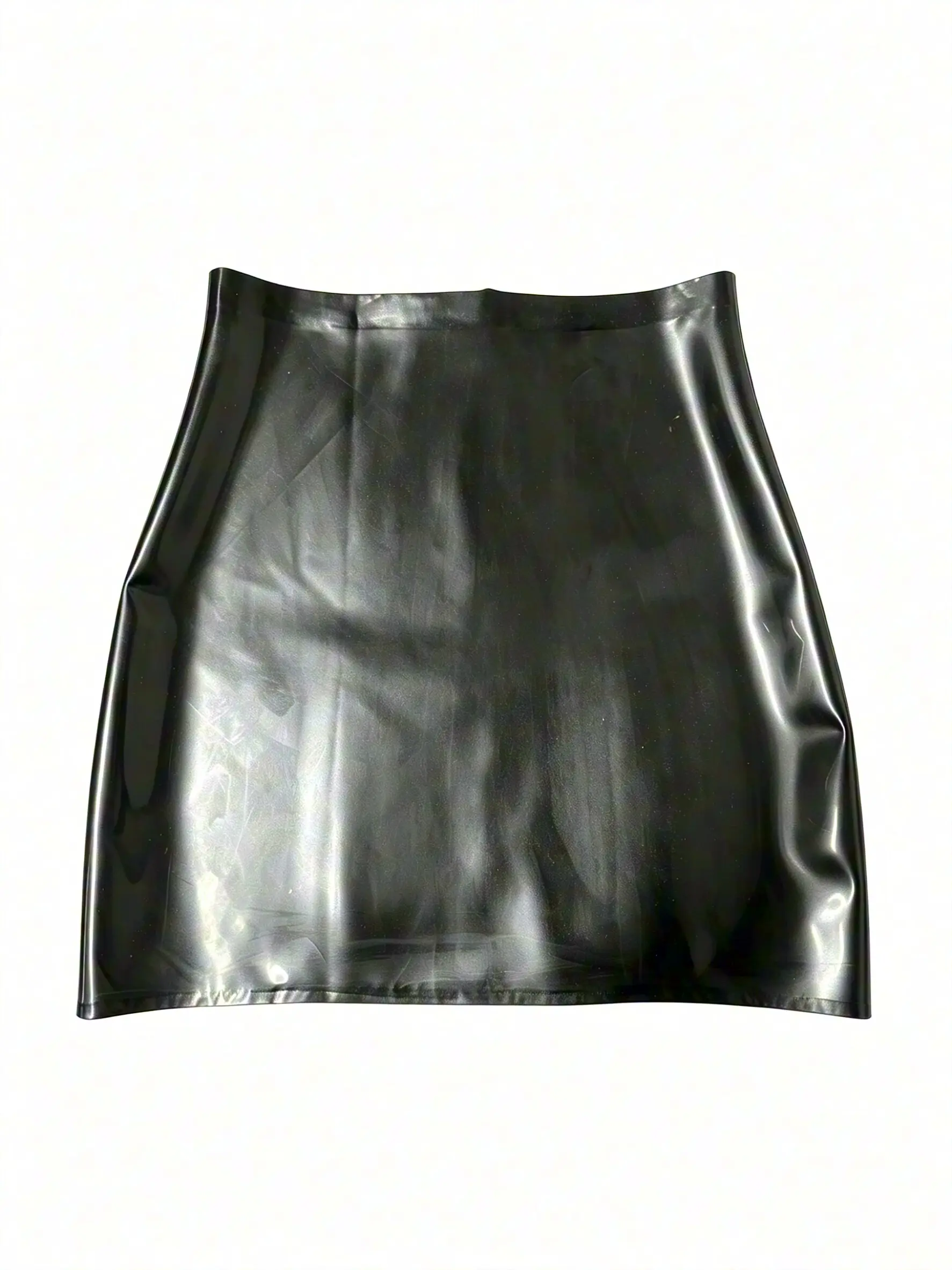 Black Latex Mini Skirt for Women,Fashion Handmade Latex Skirt,Suitable for Strip Club Cosplay Costumes