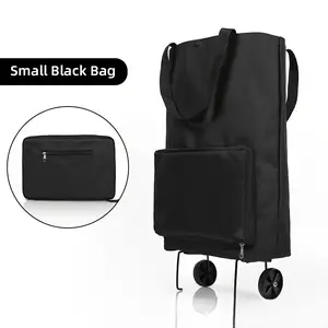 Folding Outdoor Cart with Wheels Portable Collapsible Shopping Trolley Bag Lightweight Rolling Basket for Shopping and Travel