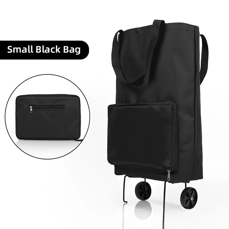 Folding Outdoor Cart with Wheels Portable Collapsible Shopping Trolley Bag Lightweight Rolling Basket for Shopping and Travel