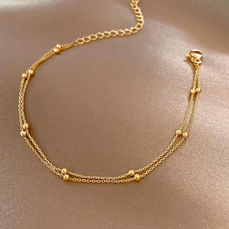 Elegant Double Layer Beaded Bracelet, Fashionable Matching Bracelet for Women & Girls, Trendy All-match  Exquisite Vintage Jewelry for Party, Daily Decor As Birthday Gift, Trendy Jewellery Accessories, Casual Trendy Jewelry, Double Layered Bracelets