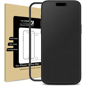 Matte Glass Screen Protector for  15 Pro Max (6.7 inch) Anti-Glare & Anti-Fingerprint Tempered Glass Clear Film, [Easy Installation Frame] Case Friendly, Bubble Free - Smooth as Silk