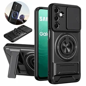 Armor Case For Samsung Galaxy S26 S25 S24 S23 S22 Ultra PLus S26 Edge S25FE S24FE Magnetic Stand Holder Ring Lens Protect Cover
