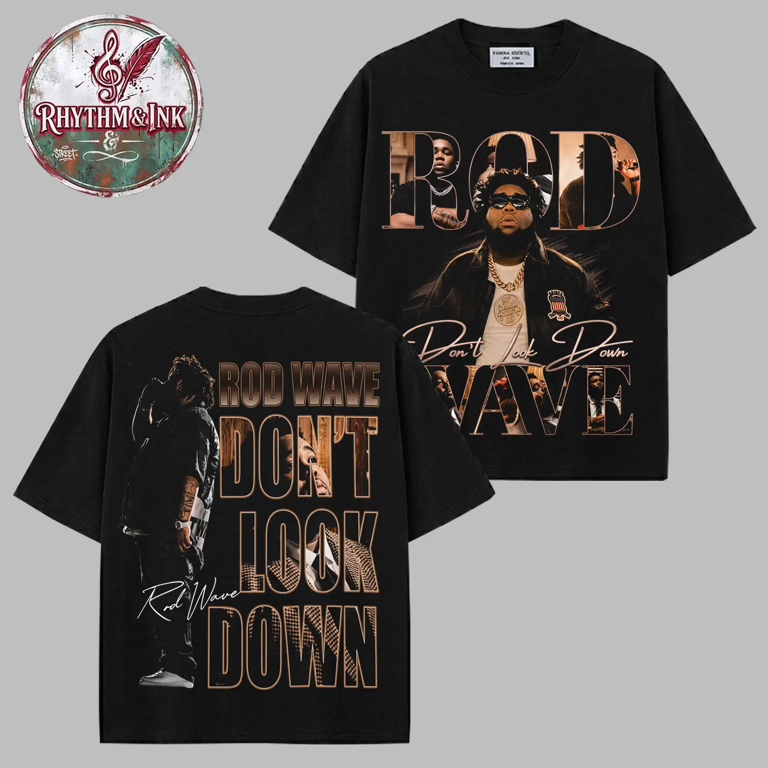 Don't Look Down -Rod Wave Tour 2026 V4 Premium Cotton T-Shirt, Double Sided Concert Merch Graphic Tee, Vintage Bootleg Hip Hop Rap Streetwear Shirt, Music Tour Fan Gift