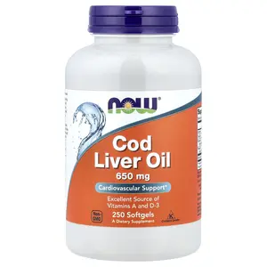 NOW Foods Cod Liver Oil, 650 mg, 250 Softgels