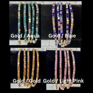 Gold Petite Stretch Crystal Bracelets