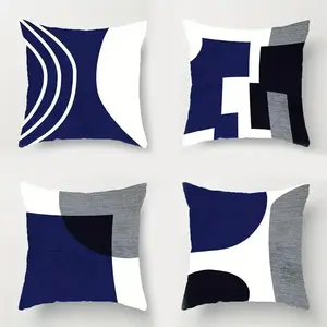 Geometric Pattern Decorative Pillow Covers Set of 4, Hidden Zipper, Easy to Clean, Suitable for Bedroom Living Room Sofa Car Home Decoration