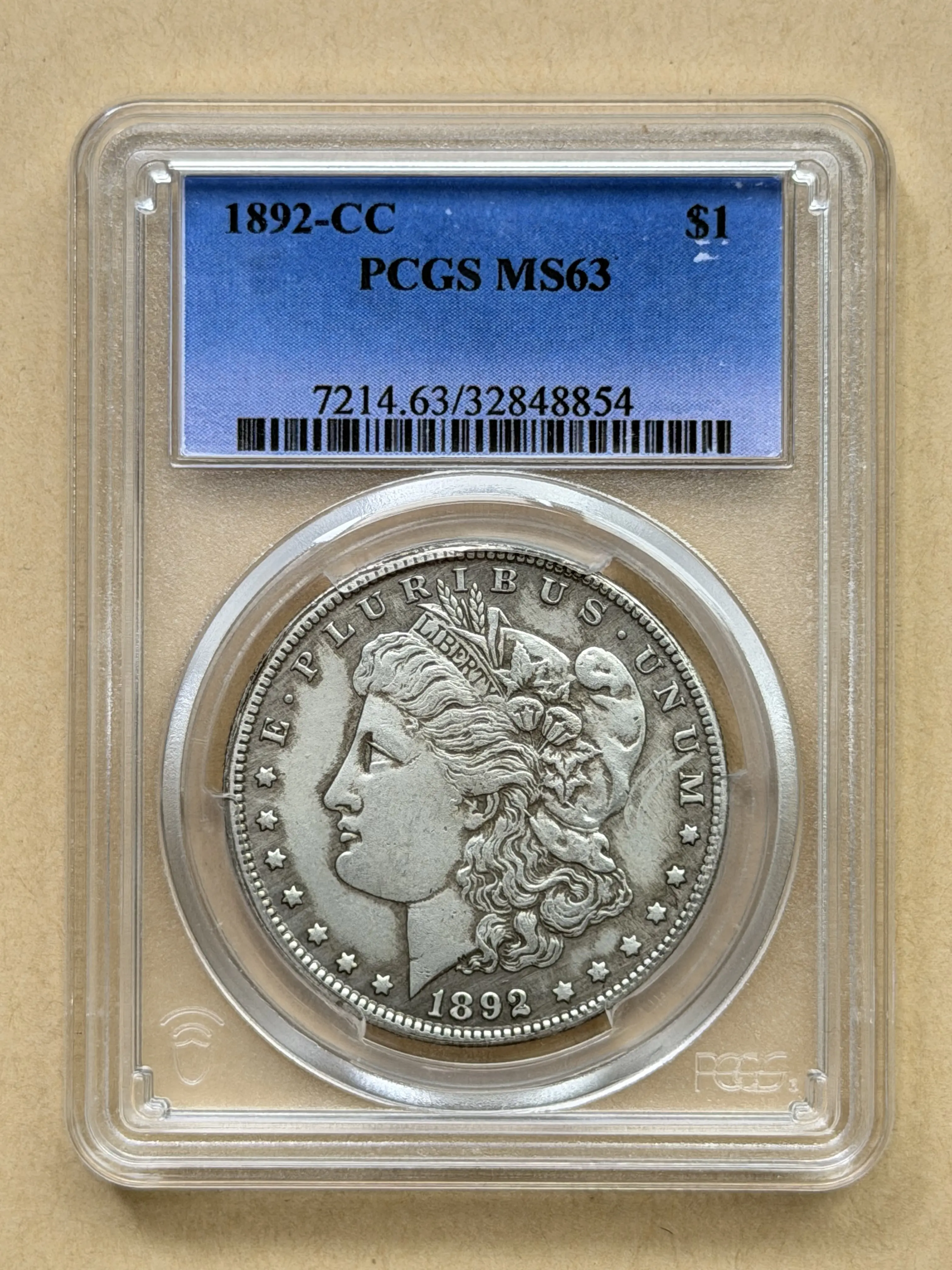 1892-CC Carson City Morgan Dollar PCGS MS66 | Rare Key Date Silver Coin With Original PCGS Graded Holder