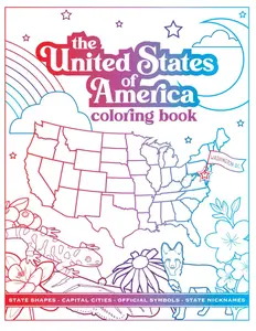 United States of America Coloring Book: 50 States including state shape, capital city, nickname and state symbols