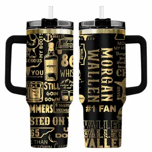 Wallen Fan Tumbler 40oz 30oz, #1 Fan Country Music Cup, Black Gold Western Whiskey Boots Drinkware, Southern Concert Gift For Cowgirls Cowboys, Not Including The Straw Water Bottles Bottles