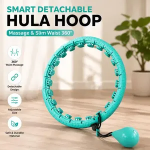 2-in-1 Adjustable Weighted Hula Hoop, Plus Size with 26 Detachable Links, Massage Hula Hoop for Smart Fitness Workout, Exercise Equipment