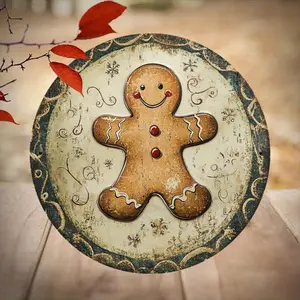 [2D Flat] Gingerbread Man Aluminum Metal Sign