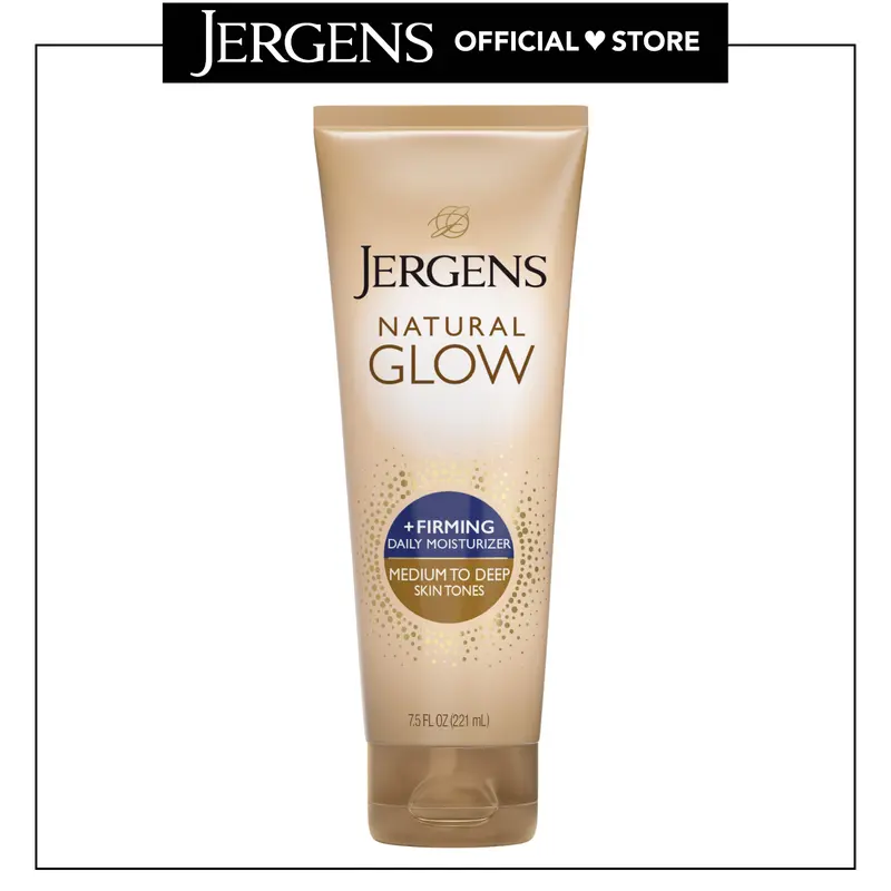 Jergens Natural Glow +Firming Self Tanner Body Lotion, Medium to Deep Skin Tone, Sunless Tanning Moisturizer with Collagen and Elastin. Helps to Visibly Reduce Cellulite, 7.5 Fl Oz
