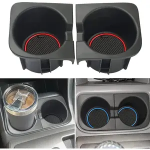 Console Cup Holder Inserts Replacement for Toyota Tacoma 2005 to 2017 TPE Drink Bottle Hold Replace 66991-04012,66992-04012