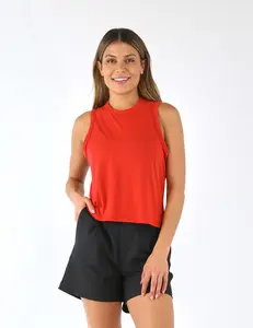 Minimalist Muscle Tank: Scarlet