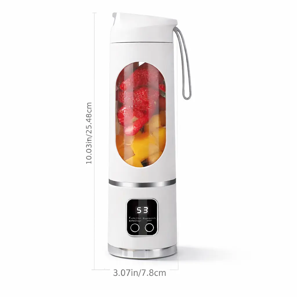 BlendPro 50W Power Portable Blender - Cordless Rechargeable Compact Kitchen Appliance, Spill-Proof Lid, Safe for On-the-Go Gym Shake Preparation