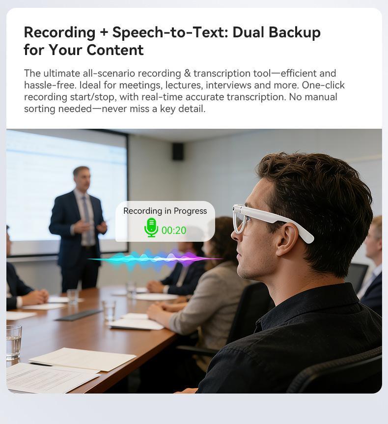 G1 AI Smart Glasses with Charging Case, 8MP HD Camera Glasses for Men Women, 1200P Video Recording, Open-Ear Bluetooth Glasses for Audio with AI Translation/Voice Control G1 AI Smart Glasses with Charging Case, 8MP HD Camera Glasses for Men Women, 1200P Video Recording, Open-Ear Bluetooth Glasses for Audio with AI Translation/Voice Control