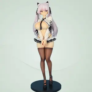 Cute Catgirl Uniform Figure Display Piece, Shy Alverna Bunny Anime Figurine Model, Collectible Toy for Fans
