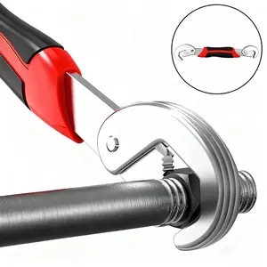 High Torque Double-head Adjustable Wrench, High Carbon Steel Material For Durability, Non-slip Rubber-coated Handle, Reduces Hand Soreness, Perfect For Home Indoor Furniture Assembly And Outdoor Fence Maintenance