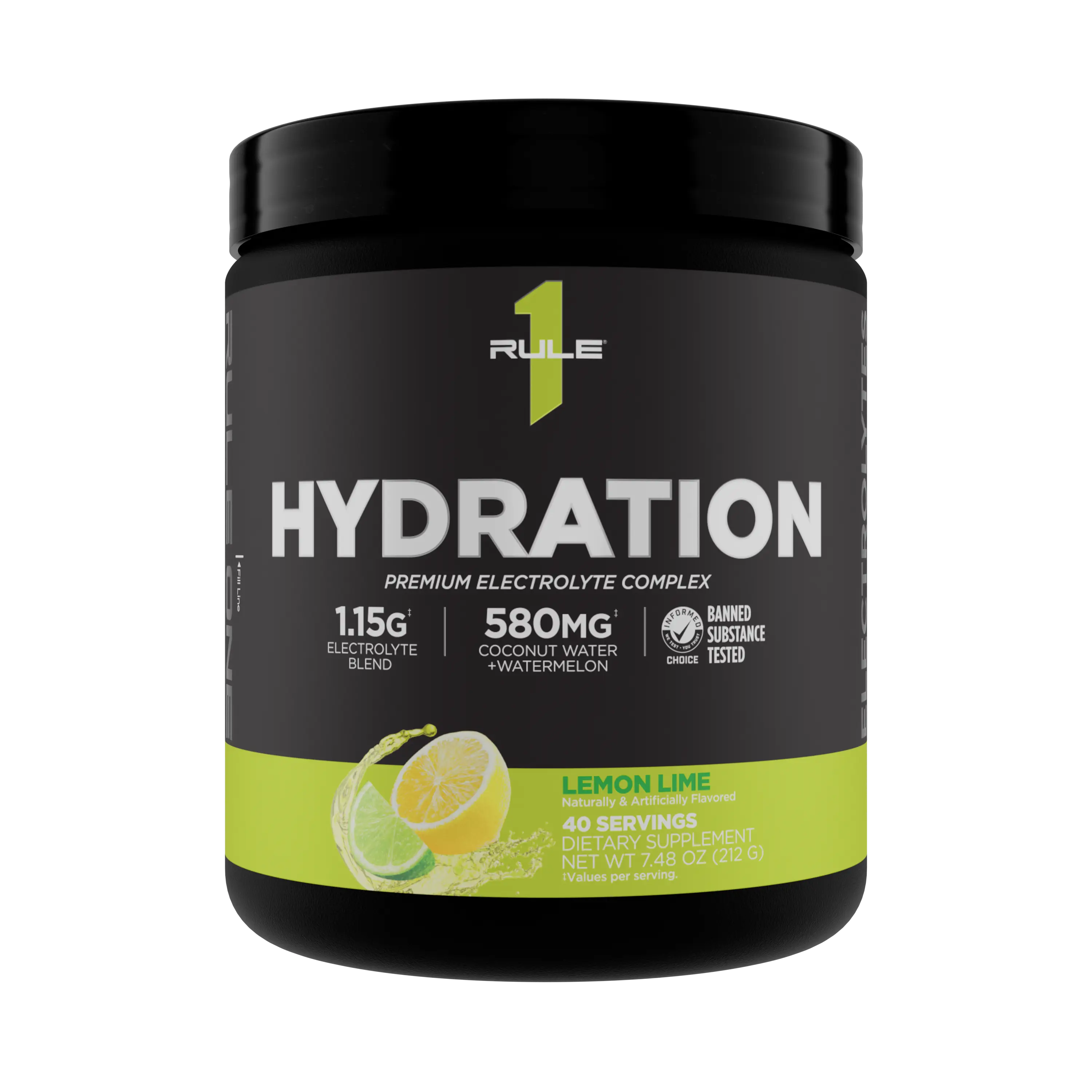 Rule 1 Hydration - Anytime Electrolyte Drink Mix with Citrulline, Taurine, Potassium, Coconut Water, Watermelon Powder, and Vitamin C, Sugar Free, Made In The USA