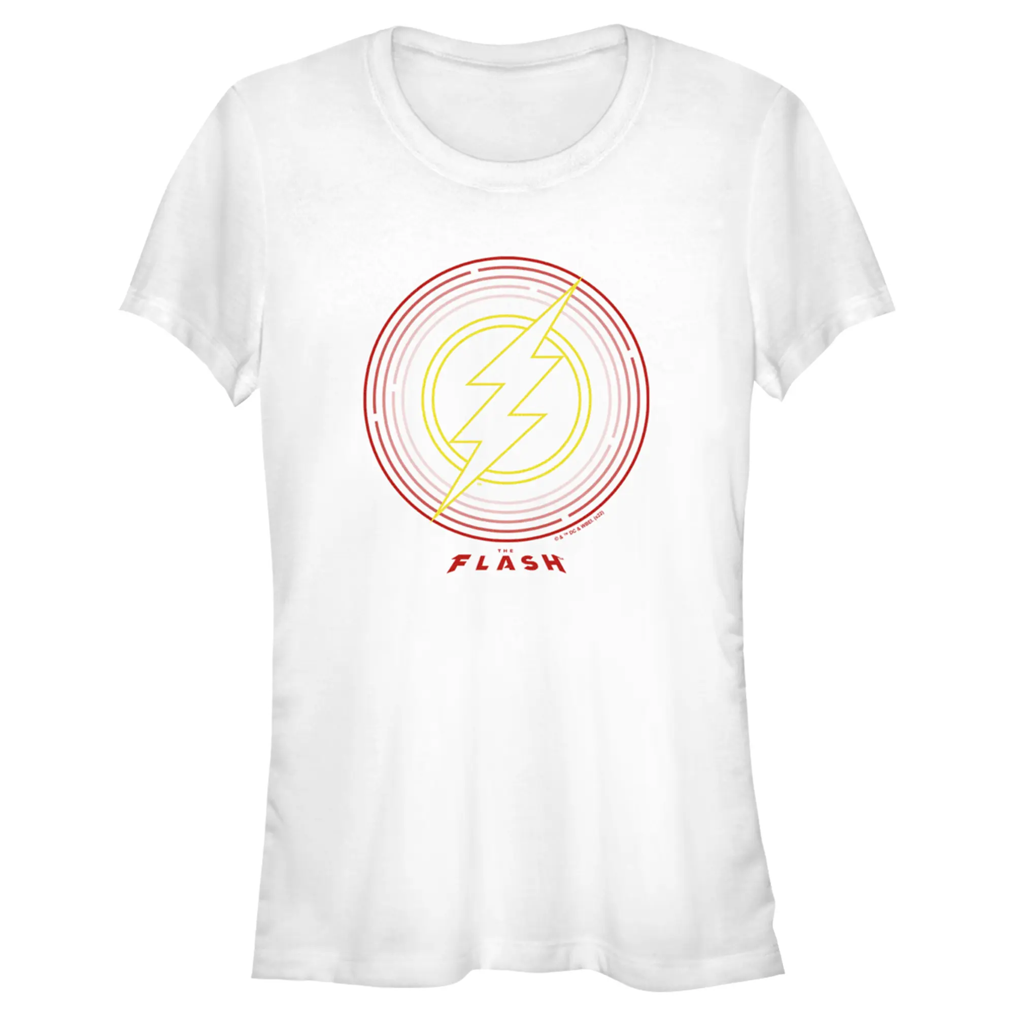 Women's Cotton Crew Neck The Flash Neon Lightning Bolt Graphic T-Shirt, Casual Wear Lightning Bolt Women's T-Shirt with Graphic Detailing