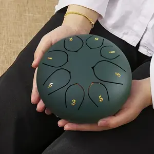 6 Inch 8 Note Steel Hand Drum, 1 Count Steel Tongue Drum with Bag, Music Book, Drumsticks, Mallet Holder and Finger Paddles, for Camping, Meditation Or Yoga