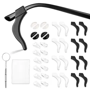 Eyeglasses Replacement Kit - 20 PCS Soft Nose Pads + 16PCS Temple Tips (Ear Cushions) + 3-in-1 Micro Screwdriver + Case for Sunglasses, Myopia & Presbyopia
