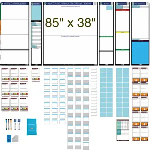 Complete Kaizen Board Set – 6 Magnetic Modular Boards + 147 Reusable Kaizen Cards | Full Lean Process Improvement System for Mapping, Implementation & KPI Tracking | Premium Continuous Improvement Kit