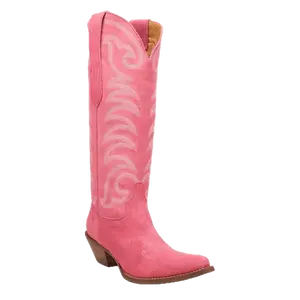 Dingo Ladies Movin' On Suede Pink Tall Western Boots DI2184-PK