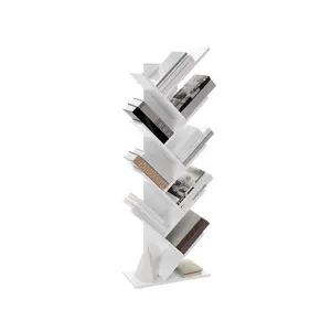 VASAGLE Tree Bookshelf, 9-Tier Bookcase, Large Bookshelf, Space-Saving Corner Shelf, Book Tree, Holds Books, CDs, Games, for Bedroom, Living Room, Home Office