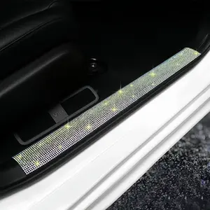 Car Door Sill Protector Sticker, Anti-Scratch Crystal Shiny Car Threshold Guard, Self-Adhesive Customizable Decoration Car Accessories (5x60cm)
