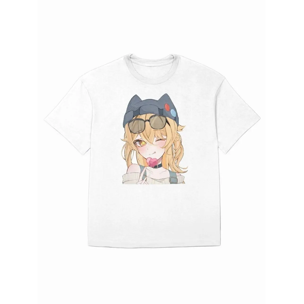 Amelia Watson Vtuber Clothing       Jahoda Lollipop Genshin Impact   T-Shirt       Anime Chibi Sweatshirt, Hoodie